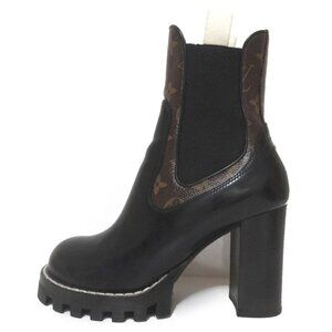 Louis Vuitton LV Monogram Heeled Ankle Chunky Combat Boots Booties 36 / 6